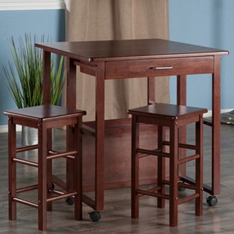 Winsome Fremont Space Saver Bar Table & Counter Stool 3 pc Set