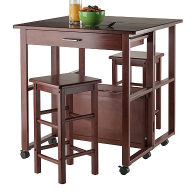 Winsome Fremont Space Saver Bar Table & Counter Stool 3-piece Set