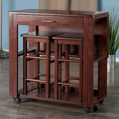 Winsome Fremont Space Saver Bar Table & Counter Stool 3-piece Set