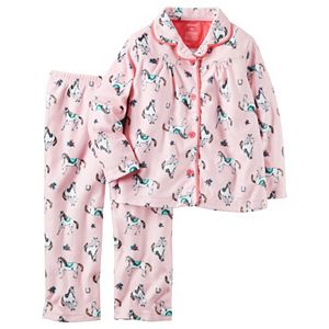 Toddler Girl Carter's Button-Down Top & Bottoms Pajama Set