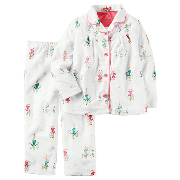 Girls button down discount pajamas