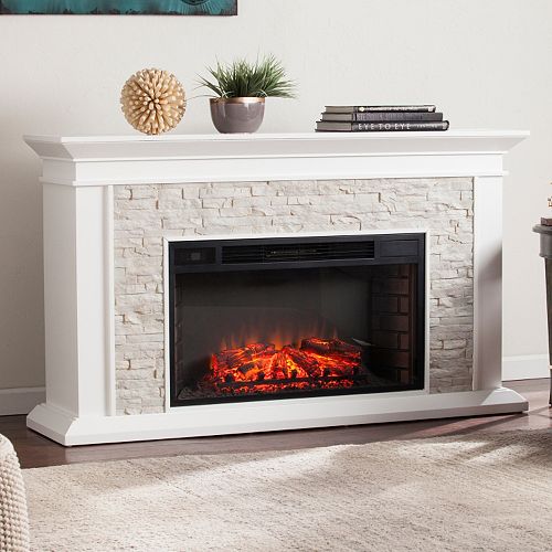 Banks Faux Stone Electric Fireplace