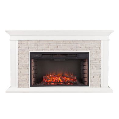 Banks Faux Stone Electric Fireplace