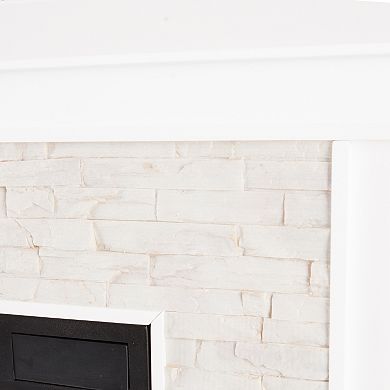 Banks Faux Stone Electric Fireplace