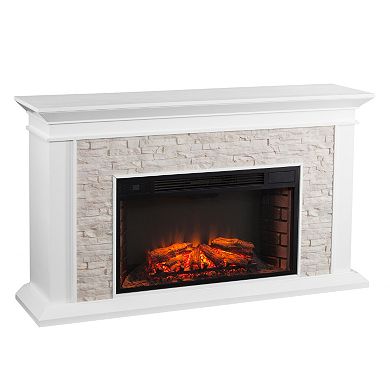 Banks Faux Stone Electric Fireplace
