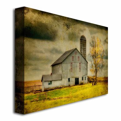 Trademark Fine Art Ikd Barn On Stormy Afternoon Canvas Wall Art