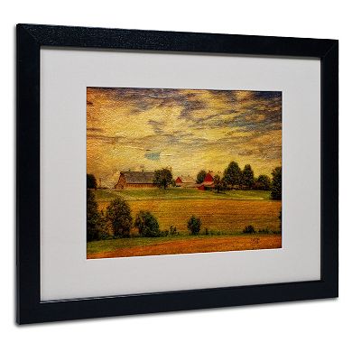 Trademark Fine Art "Summer Farm" Matted Black Framed Wall Art