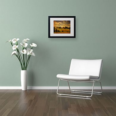 Trademark Fine Art "Summer Farm" Matted Black Framed Wall Art