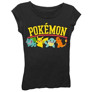Girls 7-16 Pokémon Pikachu, Bulbasaur, Squirtle & Charmander Graphic Tee
