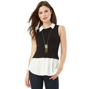 Juniors' IZ Byer California Ribbed Mock-Layer Top