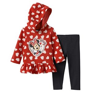 Disney's Minnie Mouse Baby Girl Hooded Fleece Tunic & Leggings Set