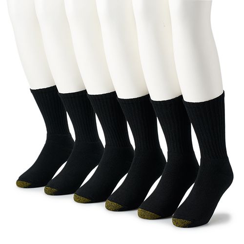 Men's GOLDTOE 6pack Harrington Extended Sizes Crew Socks