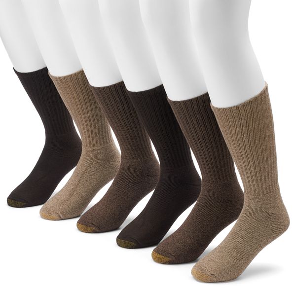 Men's GOLDTOE® 6pack Harrington Extended Sizes Crew Socks