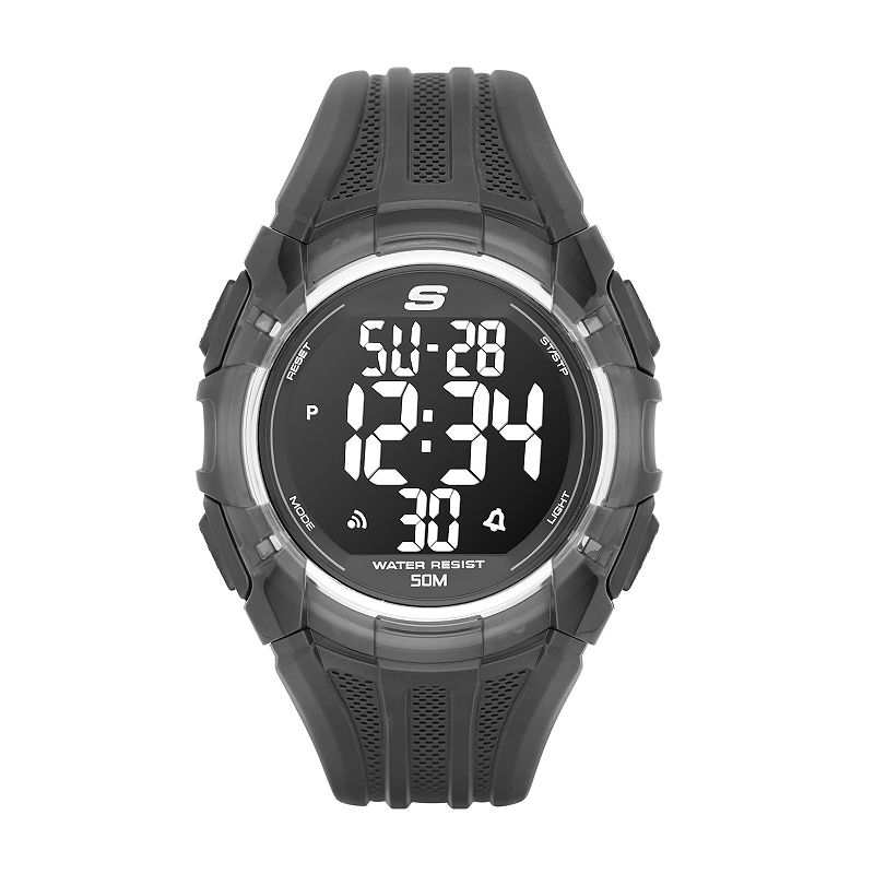 Skechers Men's El Porto Black Silicone Watch