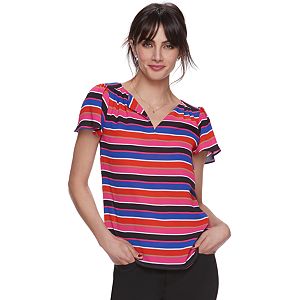 Women's ELLE™ Chiffon High-Low Hem Top