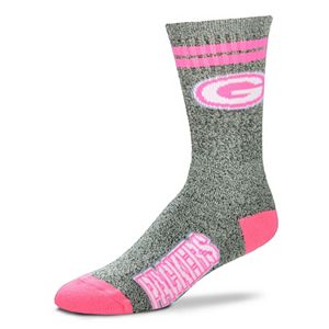 Adult For Bare Feet Green Bay Packers Two Stripe Crew Socks