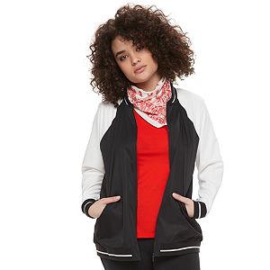 madden NYC Juniors' Plus Size Colorblock Bomber Jacket