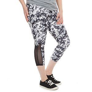 madden NYC Juniors' Plus Size Abstract Mesh Capris