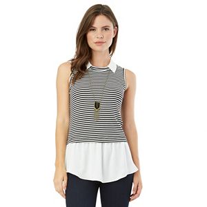 Juniors' IZ Byer California Striped Mock-Layer Top