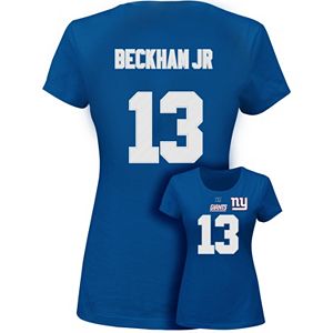 Women's Majestic New York Giants Odell Beckham Jr. Player Name and Number Tee