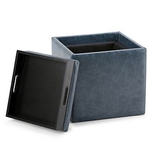 Simpli Home Rockwood Cube Storage Ottoman