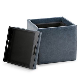 Simpli Home Rockwood Cube Storage Ottoman