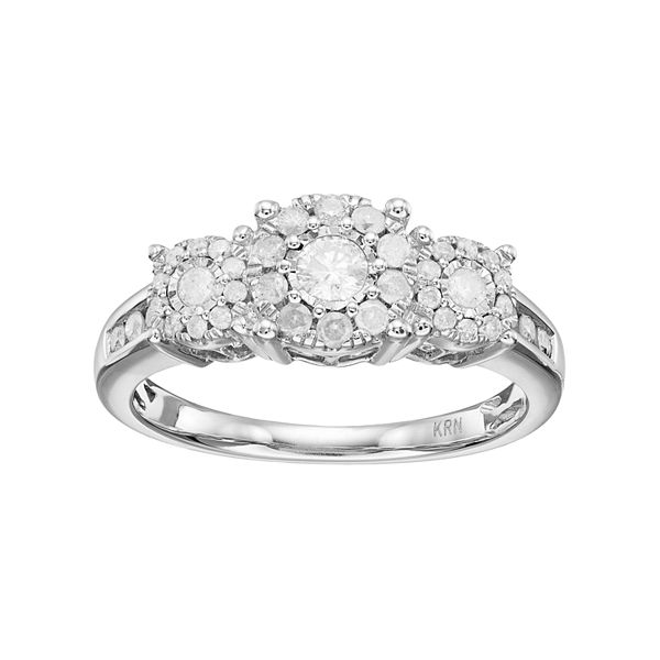 A silver diamond ring for engagement