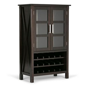 Simpli Home Kitchener Wine Rack Storage Cabinet