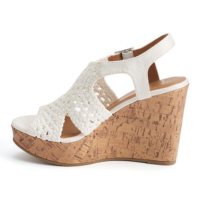 SO® Women's Woven Wedge Sandals