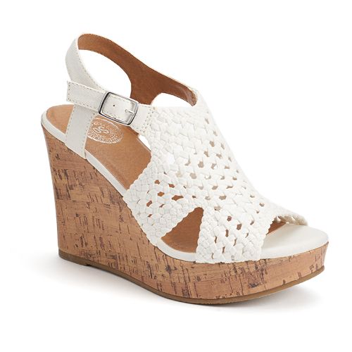 kohls white wedge sandals