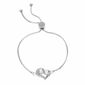 Brilliance Heart Bolo Bracelet with Swarovski Crystals