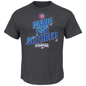 Men's Majestic Chicago Cubs 2016 NL Central Division Champions Made for October Tee