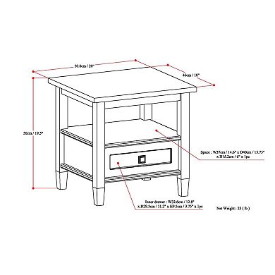 Simpli Home Warm Shaker End Table