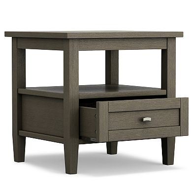 Simpli Home Warm Shaker Gray End Table