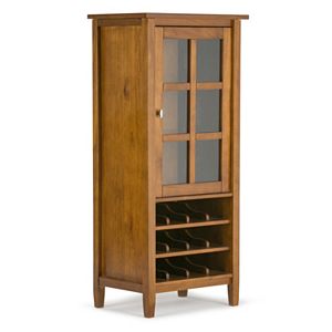 Simpli Home Warm Shaker Wine Rack Storage Cabinet