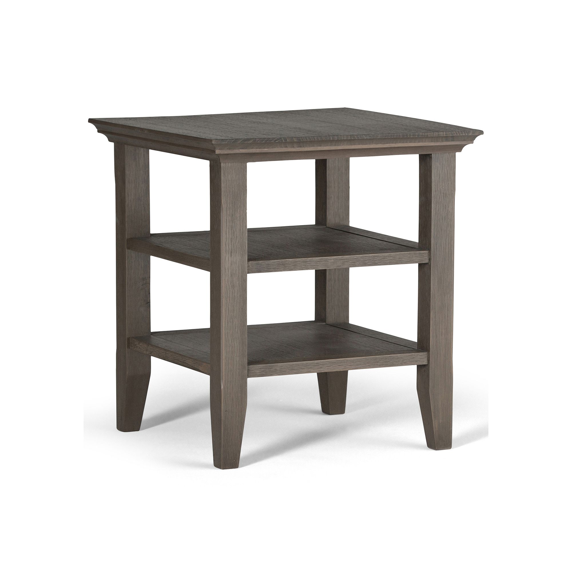 Simpli Home Acadian Distressed End Table, Gray