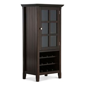 Simpli Home Acadian Wine Rack Storage Cabinet