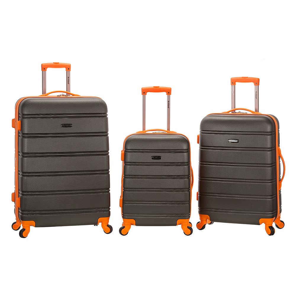 Rockland Melbourne Textured 3-Piece Hardside Spinner Luggage Set