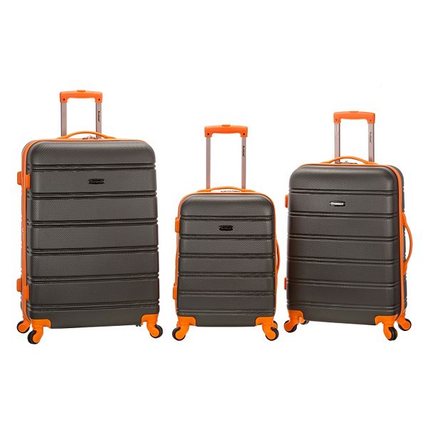 Rockland Melbourne Textured 3-Piece Hardside Spinner Luggage Set