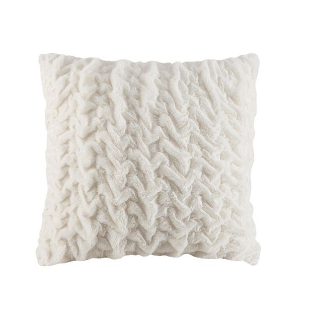 Faux Fur Ruched Throw Pillow