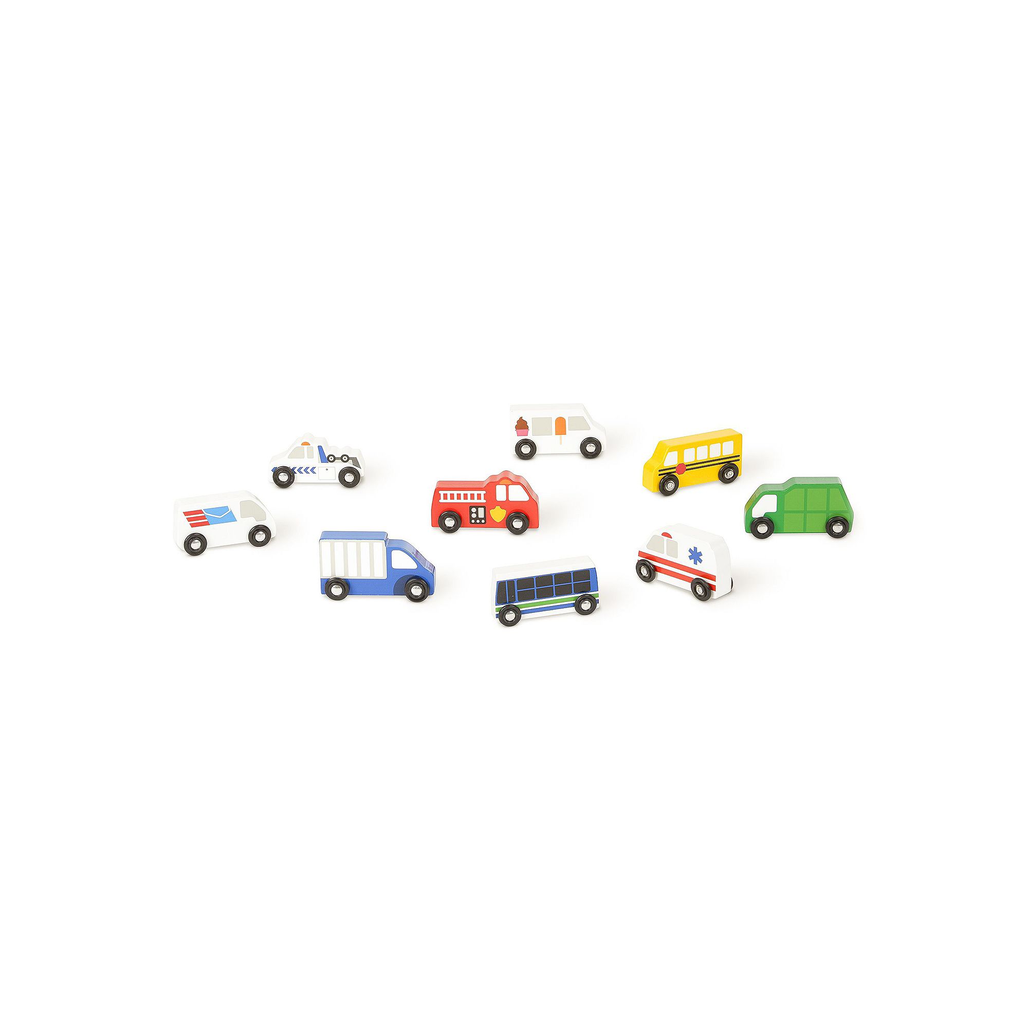 Melissa & Doug Wooden Town Vehicles Set, Multicolor
