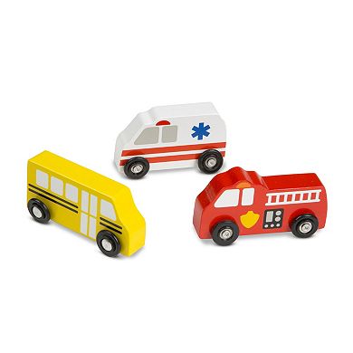 Melissa & Doug Wooden Town Vehicles Set