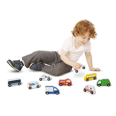 Melissa & Doug Wooden Town Vehicles Set