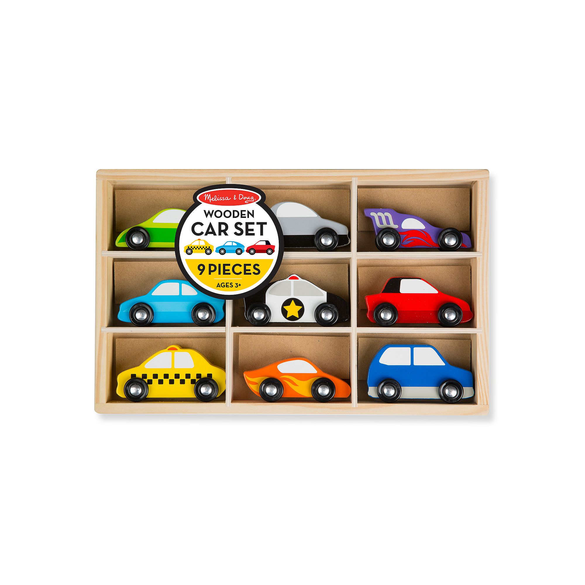 Melissa & Doug Wooden Cars Set, Multicolor