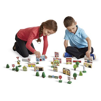 Melissa & Doug Wooden Town Play Set