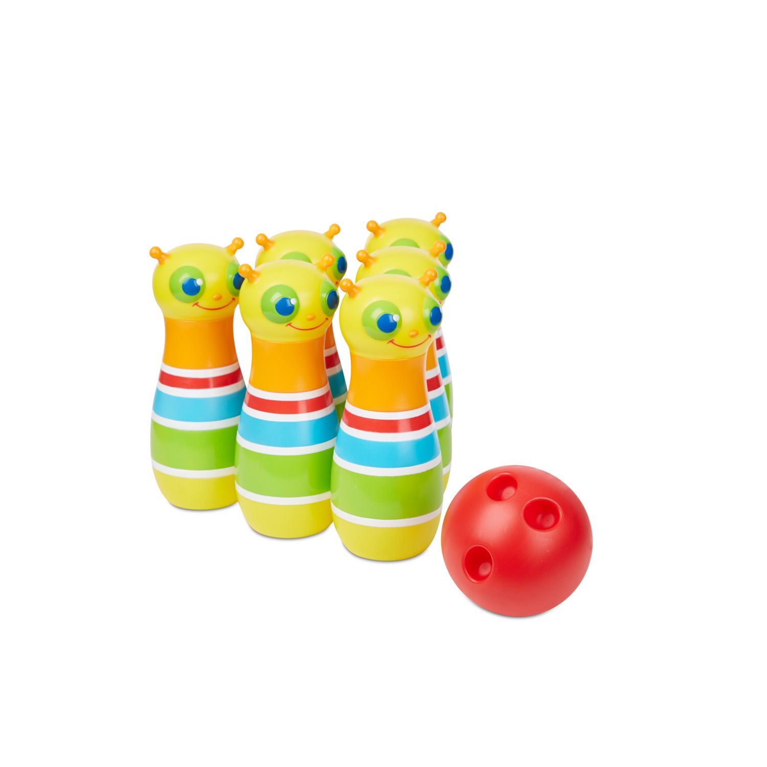 melissa & doug k's kids bowling friends play set and game with 6 pins and convenient carrying case