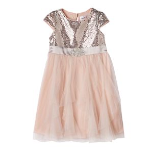 Girls 4-6x Emerald Sundae Sequined Tiered Mesh Dress