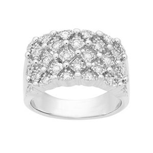 Emotions Sterling Silver Cubic Zirconia Geometric Ring