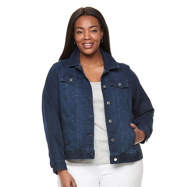 Kohl's plus shop size denim jacket