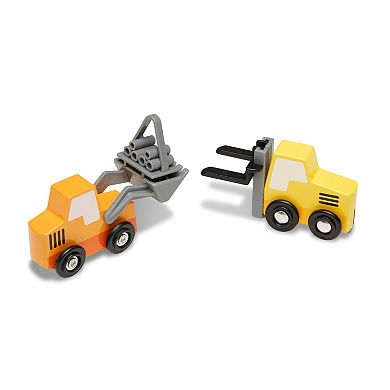Melissa & Doug Wooden Construction Site Vehicles Set